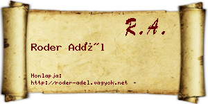 Roder Adél névjegykártya